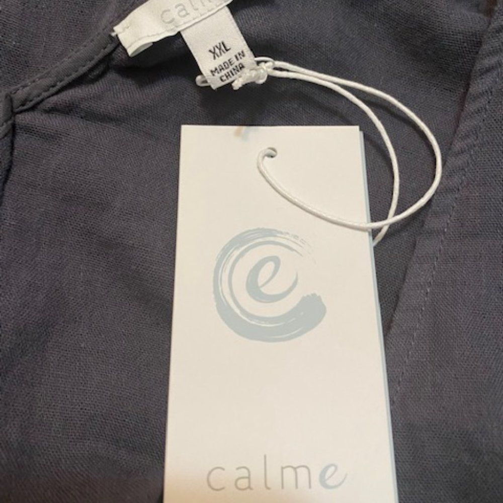 Johnny Was Calme Gray Drape V-neck and back tank top, size XXL - Picture 3 of 3